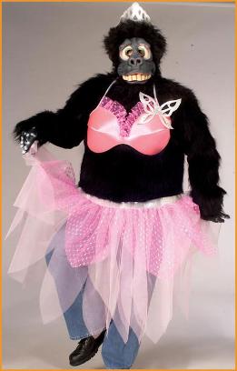 Pink Tutu Gorilla Stripping Costume - Funny Gorilla Costumes